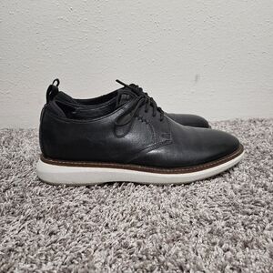 Clarks Collection Mens US7 Black Leather Oxford Derby Comfort Casual Dress Shoes